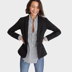 J. Crew Black Parke Blazer in Wool Flannel (Size 8) EXC Condition